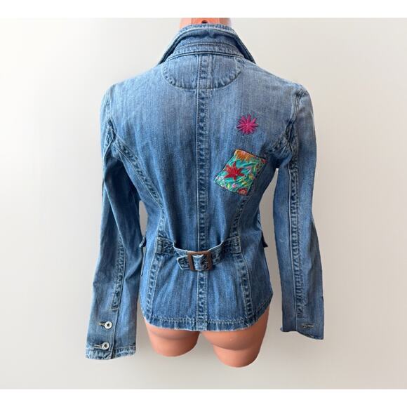 Miss Me Y2K Denim Embroidered Blazer Size M - Picture 1 of 9